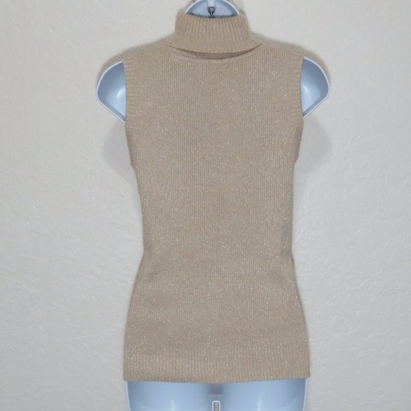 Raisey* Women's Short Sleeve Cowl Neck Straight Hem Ribbed Metallic Blouse~Large - Picture 2 of 9